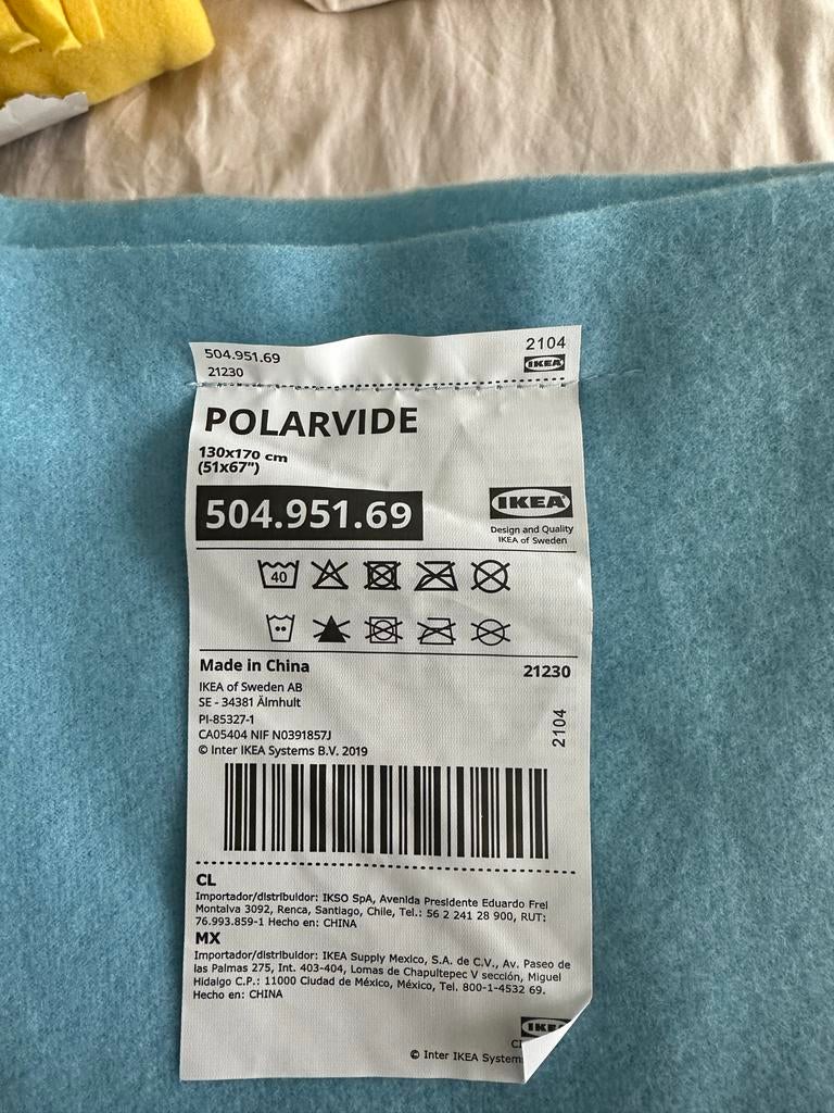IKEA POLARVIDE plaid blauw 130x170 cm, Ophalen of Verzenden, Nieuw