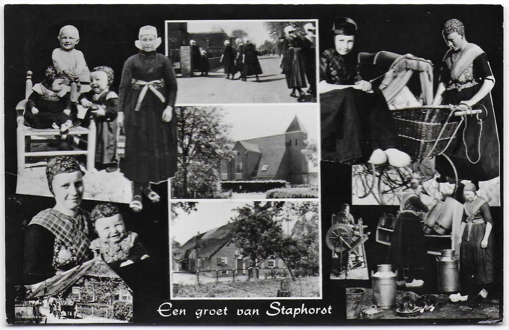 Staphorst Oude Gelopen Ansichtkaart ( B5086 ), Ophalen of Verzenden, 1960 tot 1980, Gelopen