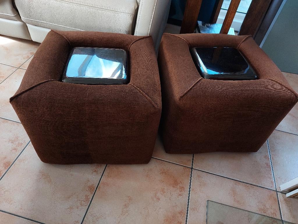Design Cinna (Ligne Roset) 2 nachttafeltjes N29 jaren '70, Ophalen of Verzenden