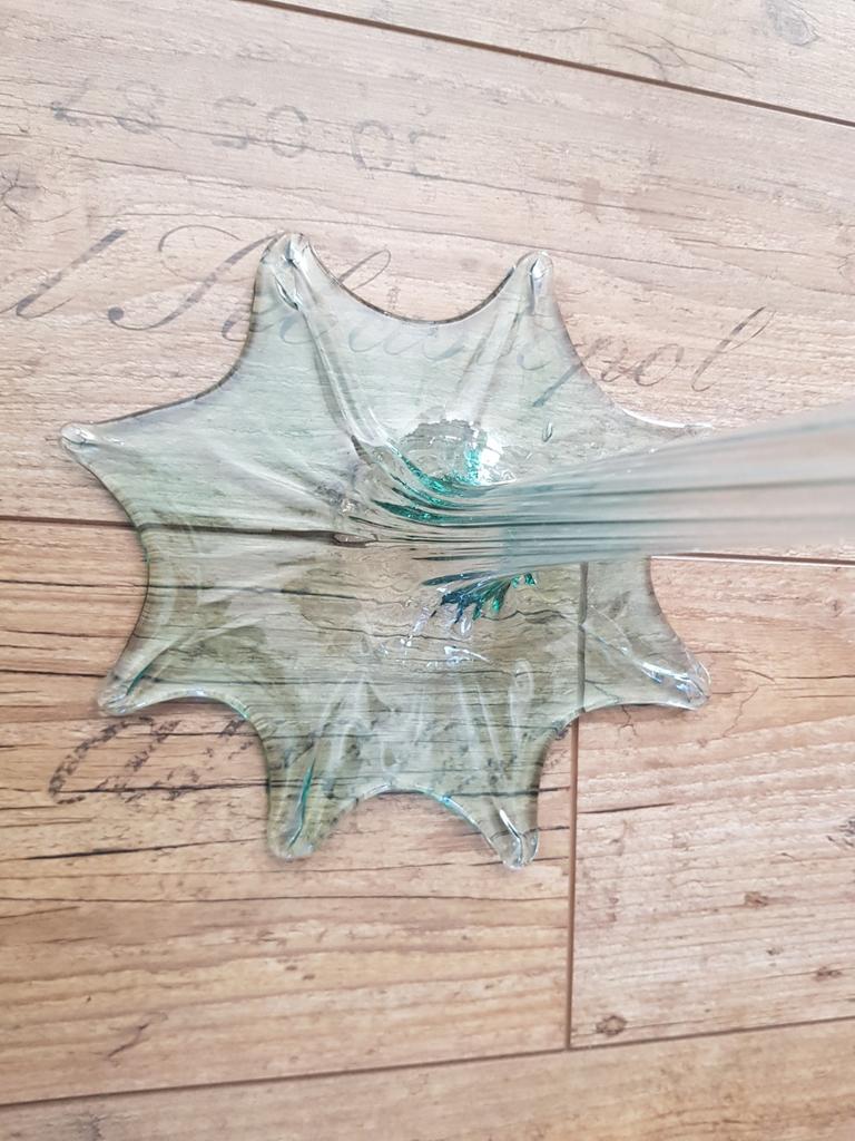 Murano vaas bloem met standaard / design glaswerk, Ophalen of Verzenden