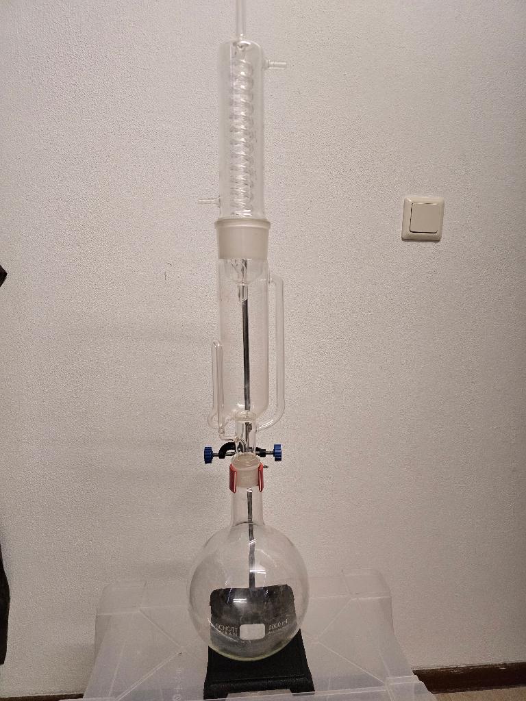 Laboratorium glas 2L Soxhlet extractie Kolom, Ophalen of Verzenden, Zo goed als nieuw
