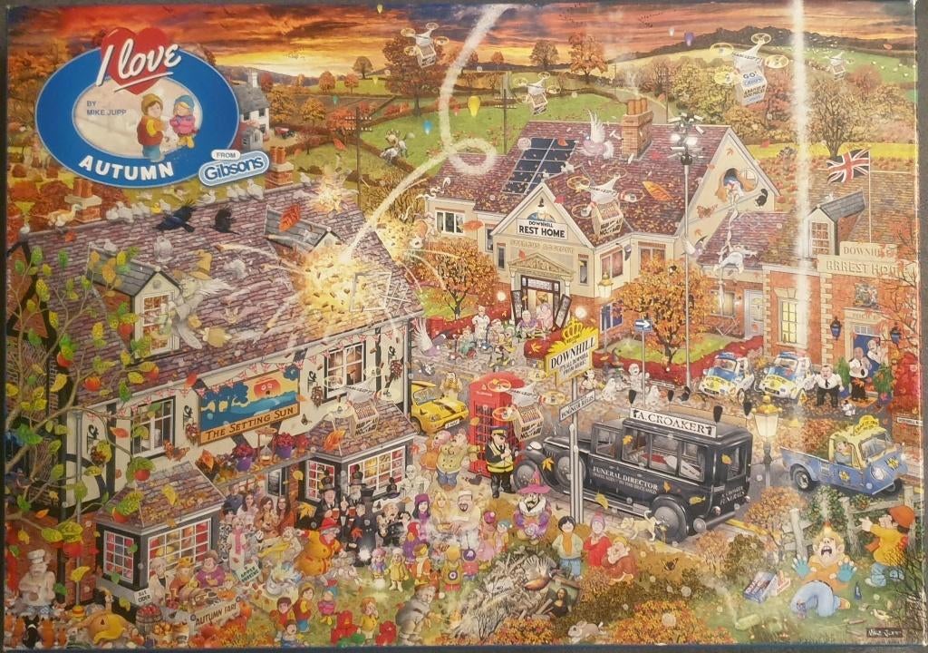 Gibsons puzzel Autumn 1000 pc. Zgan, Ophalen of Verzenden, 500 t/m 1500 stukjes, Zo goed als nieuw, Legpuzzel