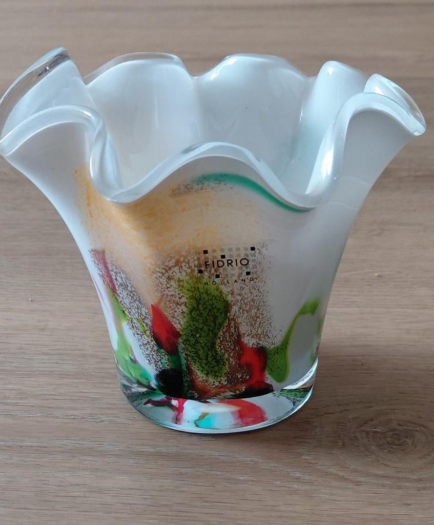 Fidrio Holland Glazen Vaas - Handgemaakt, Kleurrijk Design, Ophalen of Verzenden