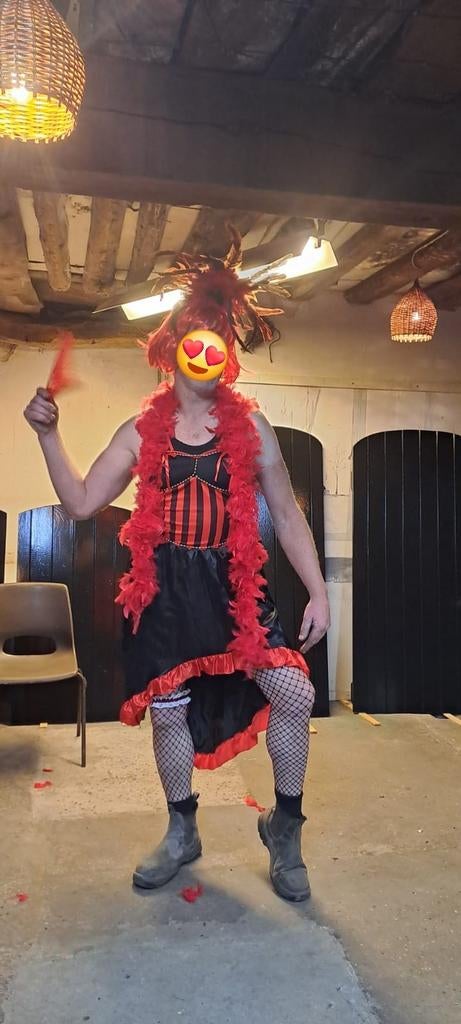 Complet Moulin Rouge Kostuumpakket-Carnaval & Themafeest 4x, Kleding | Dames, Ophalen of Verzenden