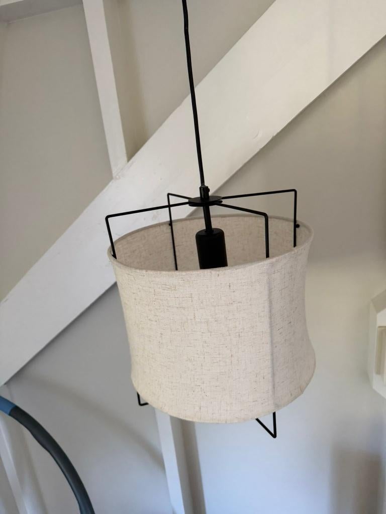 Beige hanglamp, Huis en Inrichting, Lampen | Hanglampen, Ophalen, Zo goed als nieuw, Minder dan 50 cm