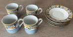 Set van 4 Italiaanse espresso kopjes met schotels, Ophalen of Verzenden, Zo goed als nieuw, Porselein, Kop(pen) en/of Schotel(s)