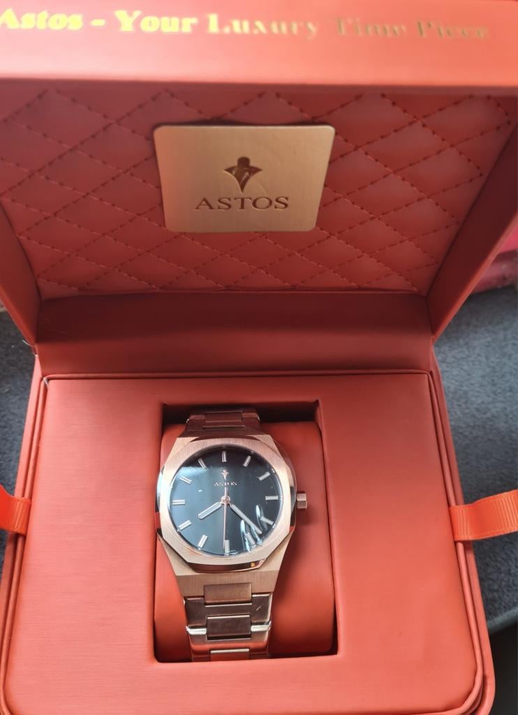 Mooie astos horloge NIEUWE, Sieraden, Tassen en Uiterlijk, Horloges | Heren, Overige merken, Staal, Staal, Polshorloge