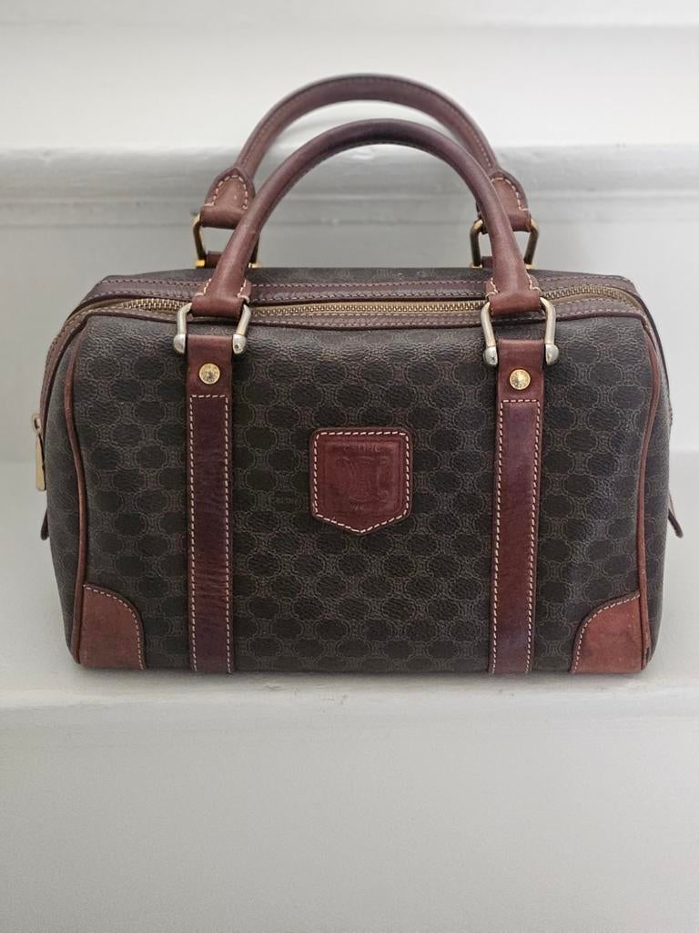 Celine Macadam Boston Tas - Vintage Bruin, Sieraden, Tassen en Uiterlijk, Tassen | Damestassen, Ophalen of Verzenden, Gebruikt