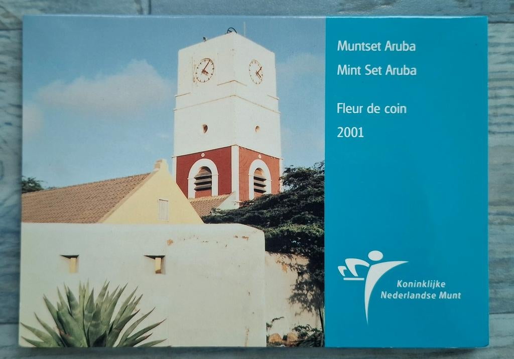 Muntset Aruba 2001 in mapje, Ophalen of Verzenden, Overige landen, Setje