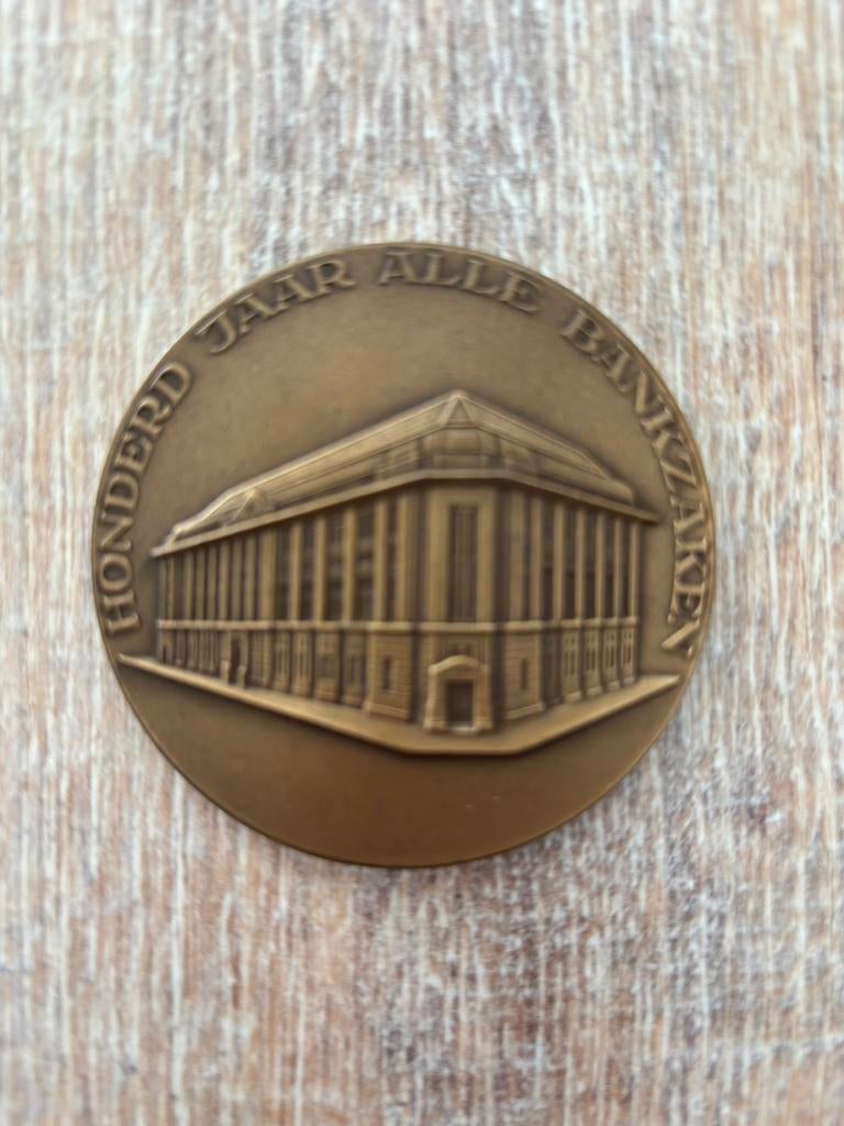 Munt Honderd Jaar Alle Bankzaken, Ophalen of Verzenden, Brons