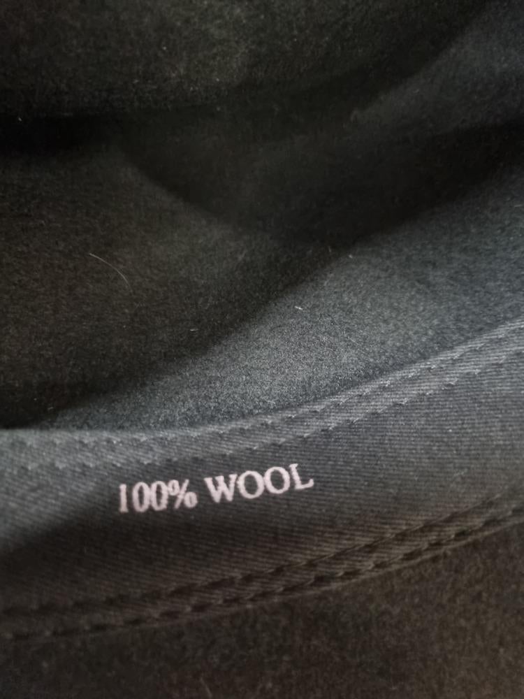 hoed robinsen zwart met bruine leren band 100% wol, Ophalen of Verzenden, 'T Olde Gre-j, Info@toldegrej.nl, Endepoelstraat 20f Didam