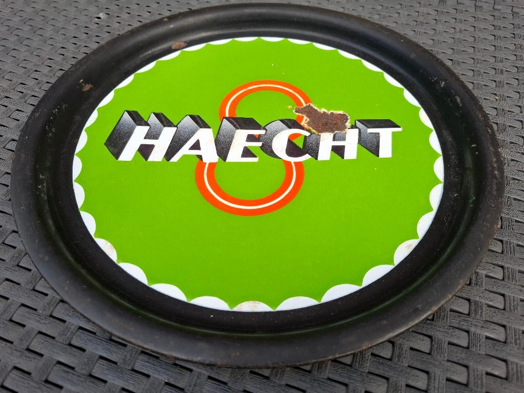 emaille bierplateau Haecht, Ophalen of Verzenden, Nieuw, Reclamebord, Plaat of Schild, Overige merken
