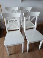4 Ingolf Stoelen - Wit - In goede staat, Huis en Inrichting, Stoelen, Ophalen, Gebruikt, Wit, Landelijk