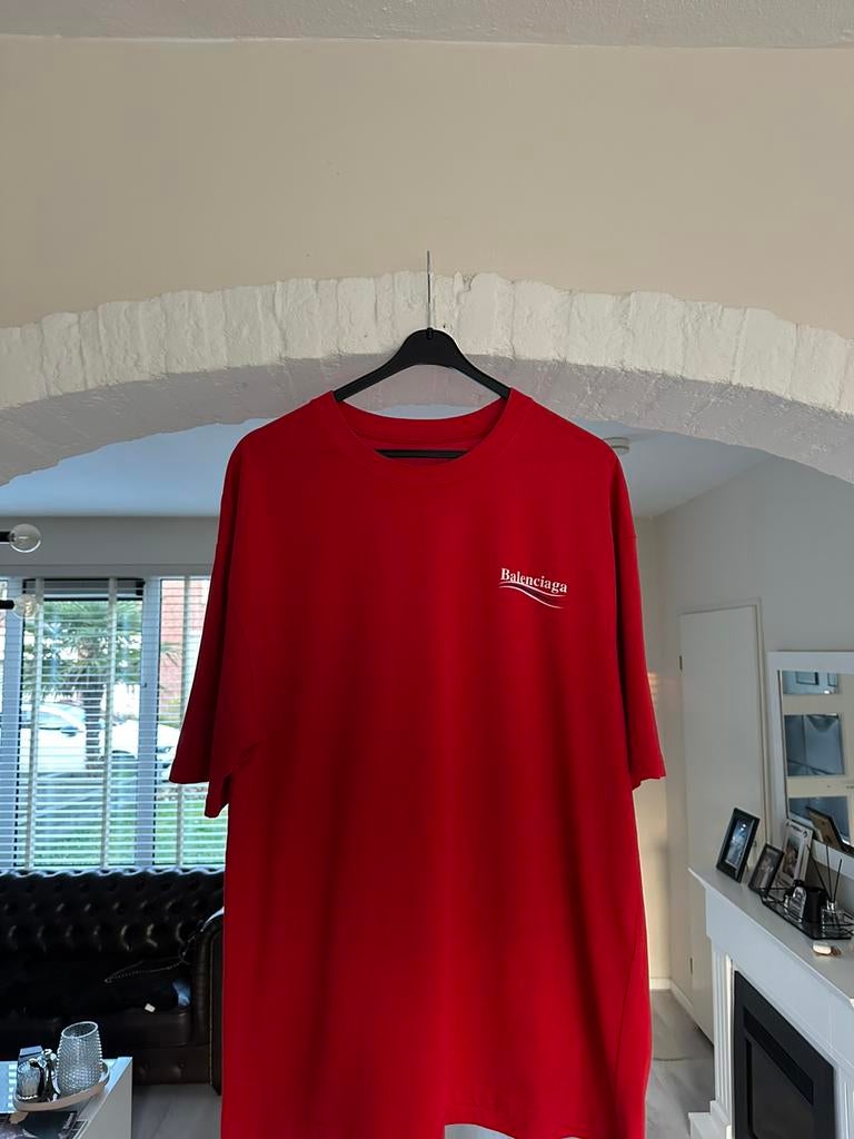 BALENCİAGA T-SHİRT, Kleding | Heren, T-shirts, Ophalen of Verzenden, Zo goed als nieuw, Maat 52/54 (L), Rood