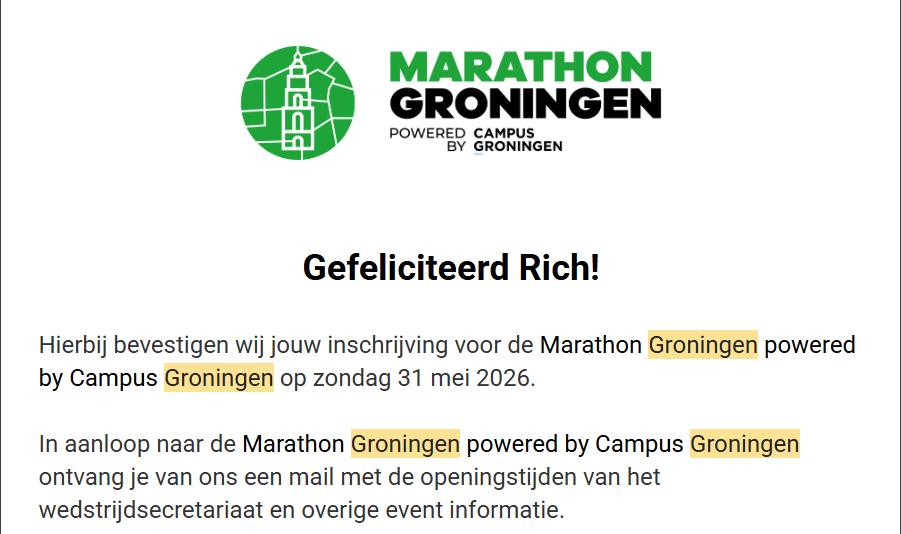 Marathon Groningen ticket, Tickets en Kaartjes, Eén persoon, Mei