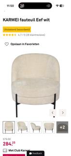 1 Karwei Eef fauteuil - zo goed als nieuw, Huis en Inrichting, Fauteuils, 75 tot 100 cm, Ophalen of Verzenden, Zo goed als nieuw