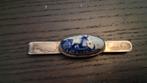 Stropdas klip zilver met Delftsblauw, Verzenden, Zilver