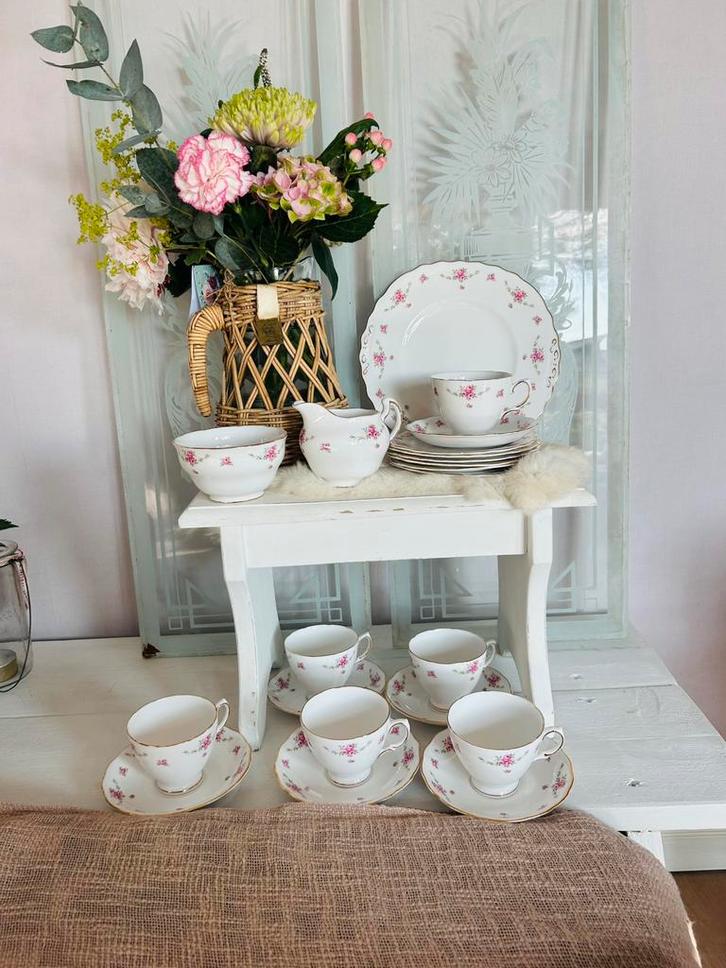 Royal Osborne antiek porseleinen rozen koffie thee set 6 per, Antiek en Kunst, Antiek | Servies compleet, Ophalen