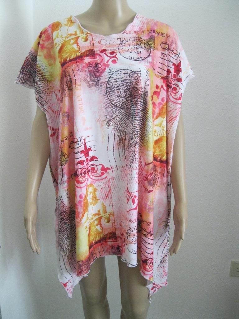 maat XXL, 1 nieuw veelkleurig shirt / kaftan, stretch, 75 cm, Overige kleuren, Maat 46/48 (XL) of groter, Nieuw, Ophalen of Verzenden