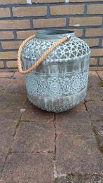 Decoratieve lantaarn met touw, 35 cm hoog, 26 cm doorsnee, Ophalen of Verzenden, Gebruikt, Boho, Rustiek