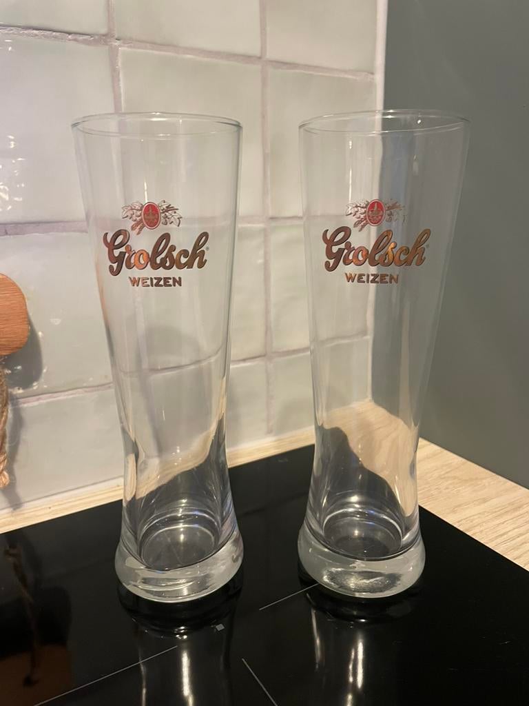 Grolsch Weizen glazen, Ophalen, Zo goed als nieuw, Bierglas
