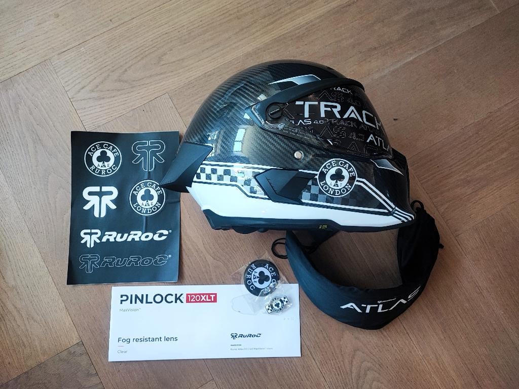 Ruroc Atlas 4.0 Track carbon Ace Cafe size XL/XXL -Nieuw-, Motoren, Kleding | Motorhelmen, XL, UK, Ophalen, Nieuw met kaartje