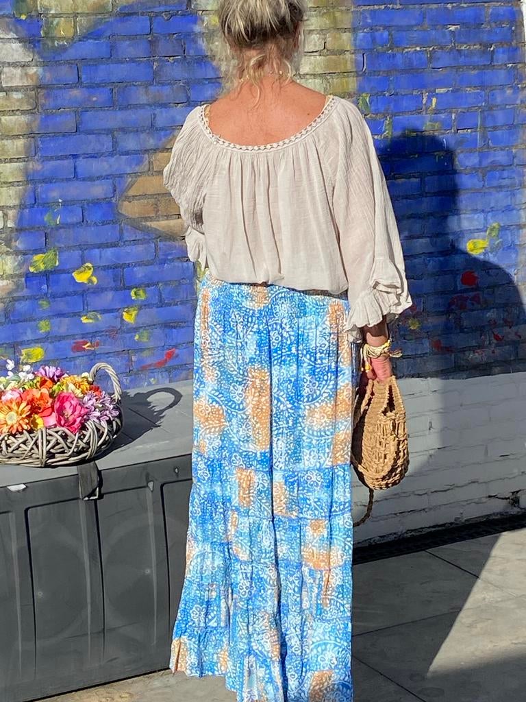 Ibiza rok Boho Bohemien maat M/L, Maat 38/40 (M), Blauw, Ophalen of Verzenden, Zo goed als nieuw