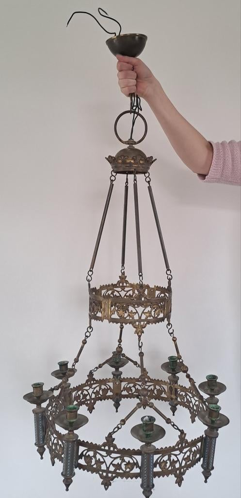 Kerk kroonluchter emaille, Ophalen