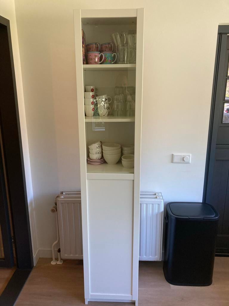 IKEA Billy opbergkast met glazen deur, Huis en Inrichting, Ophalen, Minder dan 50 cm, Gebruikt, 200 cm of meer