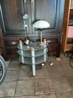 Glazen bijzet tafel met 2 lampen, Antiek en Kunst, Ophalen