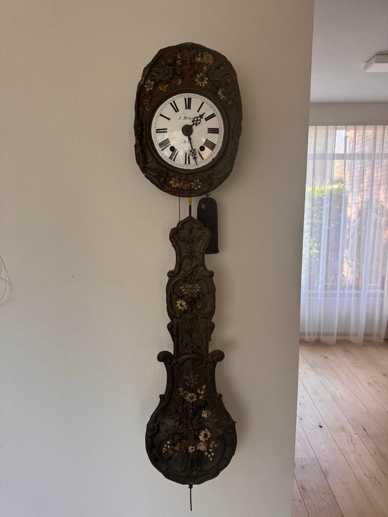 Antieke Franse Comtoise Klok - J. Métais à Laval, Ophalen