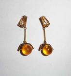 Oorbellen Oorclips Doublé Barnsteen goudkleurig, Overige materialen, Hangers, Ophalen of Verzenden, Zo goed als nieuw