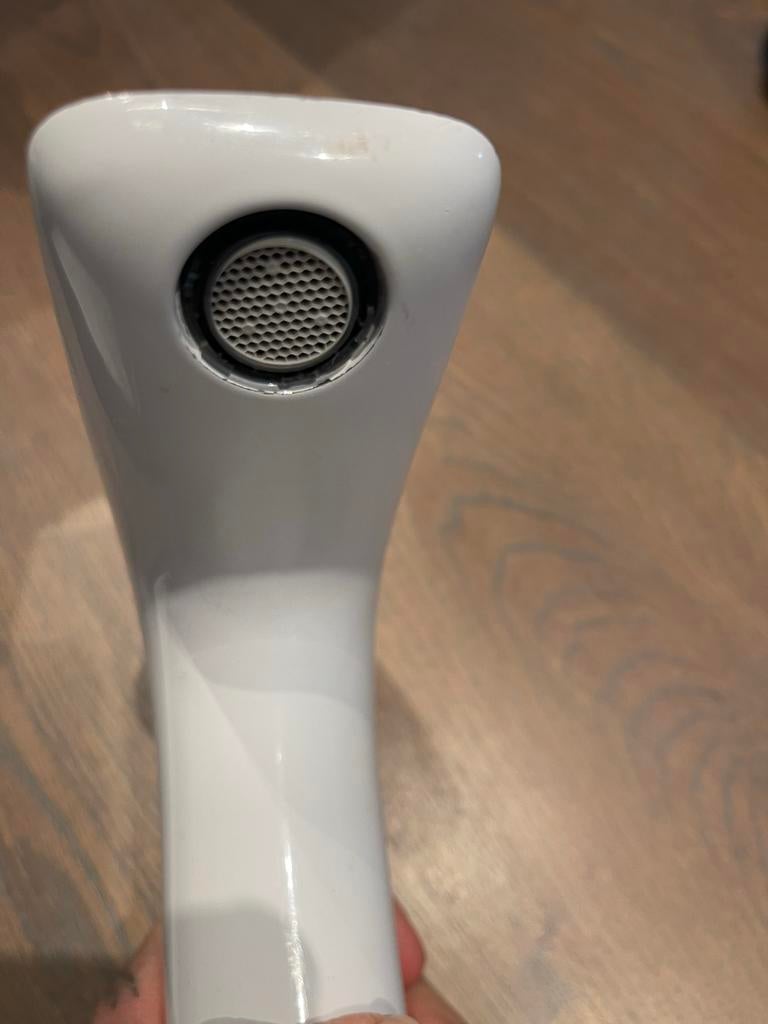 Hans Grohe Pura Vida witte wastafelkraan met chroom accenten, Ophalen of Verzenden, Gebruikt, Chroom, Kraan