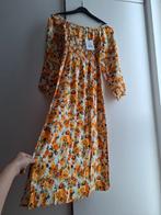 Onia off shoulder linnen jurk wit oranje geel maat 34 XS, Verzenden, Geel, Nieuw, Onia