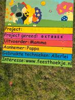 Geboortebord aankondigingsbord Woezel en Pip, Ophalen, Gebruikt, Geboortebord