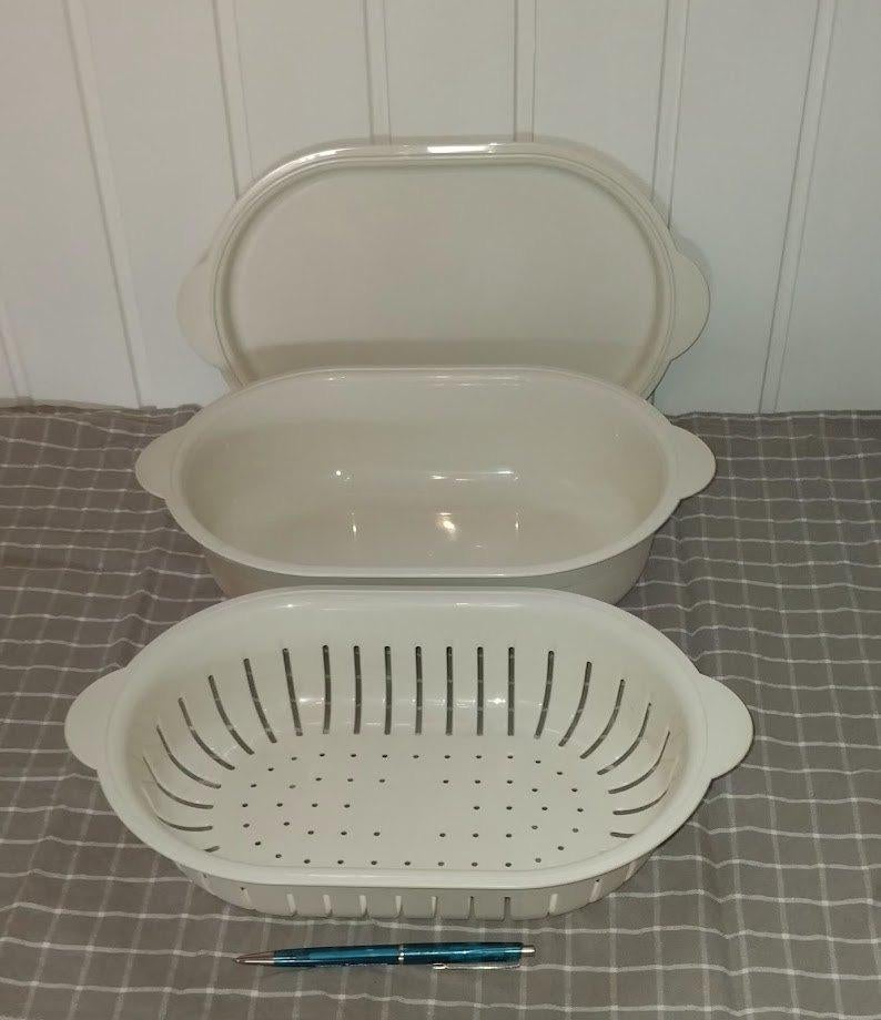 vintage Tupperware Serveer wonder, Ophalen of Verzenden, Zo goed als nieuw, Crème, Overige typen