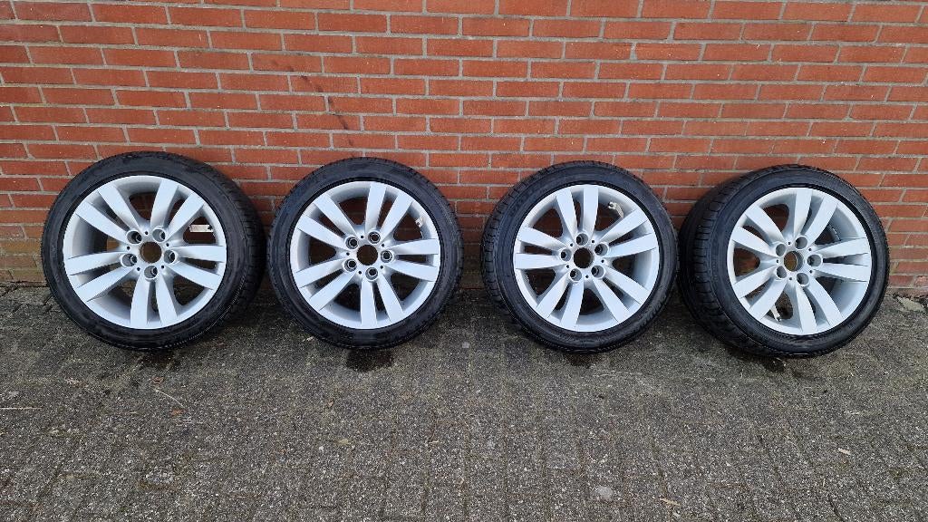 17" BMW E90 Breedset Style 161 velgen + Bridgestone banden, Auto-onderdelen, Banden en Velgen, Ophalen, Gebruikt, Banden en Velgen