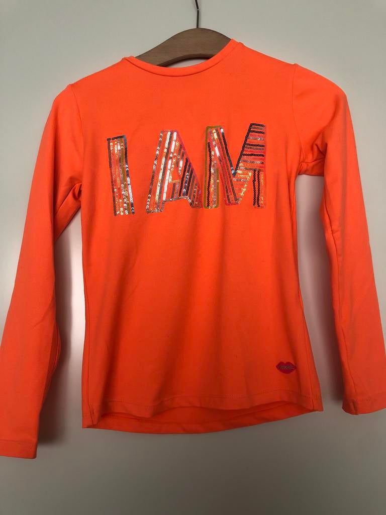KIDZ ART Oranje Shirt met Pailletten 'I AM', Ophalen of Verzenden, Zo goed als nieuw, Kidz Art, Meisje