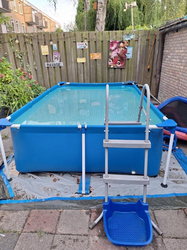 Zwembad 4x2 meter met zandfilterpomp en trap, Tuin en Terras, Zwembaden, Ophalen