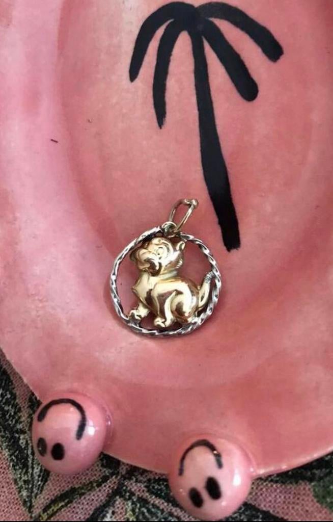 Poesje hanger 18 karaat kettinghanger kat, Ophalen of Verzenden, Goud, Dier