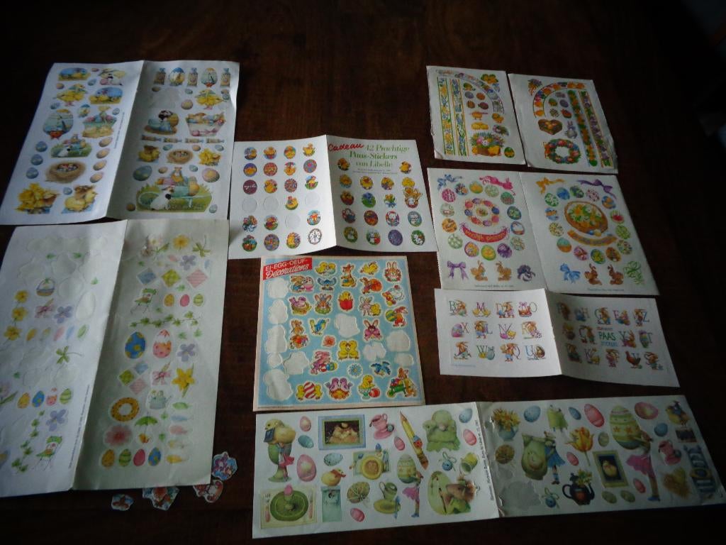 Vintage Paas stickers, 8 vellen, o.a. Marjolein Bastin, Ophalen of Verzenden, Nieuw