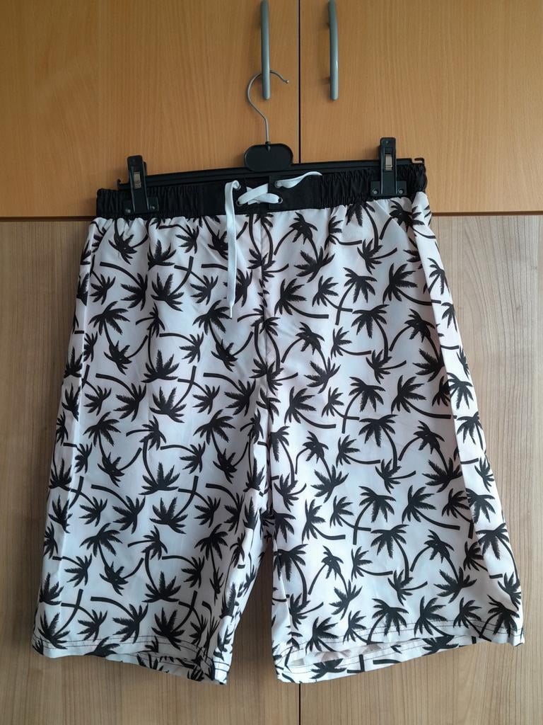 Zwemshort/korte broek wit met palmbomen maat M, Kleding | Heren, Badmode en Zwemkleding, Ophalen of Verzenden, Wit, Zwemshort