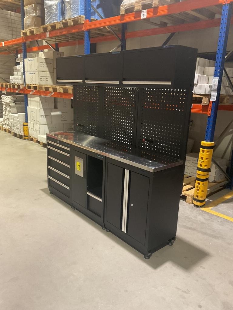 WERKPLAATSINRICHTING - 204CM - RVS - VOOR, Ophalen, Zo goed als nieuw