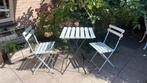 Tuin zitje setje tuinsetje bistro witte tafel stoelen balkon, Tuin en Terras, Ophalen, Overige materialen, Bank, 2 zitplaatsen