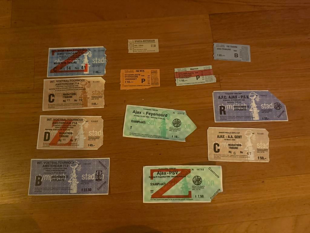 12 ajax toegangskaartjes, Verzamelen, Ophalen of Verzenden, Zo goed als nieuw, Ajax