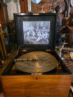 Antieke Polyphon Muziekdoos met Schijven - Ca. 1895-1905, Ophalen of Verzenden