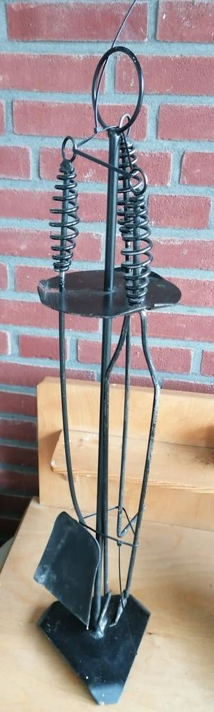 Zwart haardstel met 3 accessoires, Ophalen of Verzenden, Vrijstaande haard, Houthaard