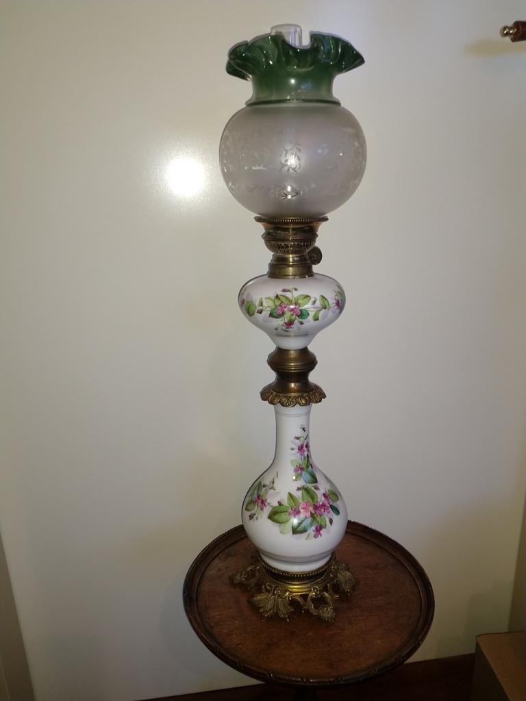 Antieke olielamp eind 19e eeuw, Ophalen of Verzenden