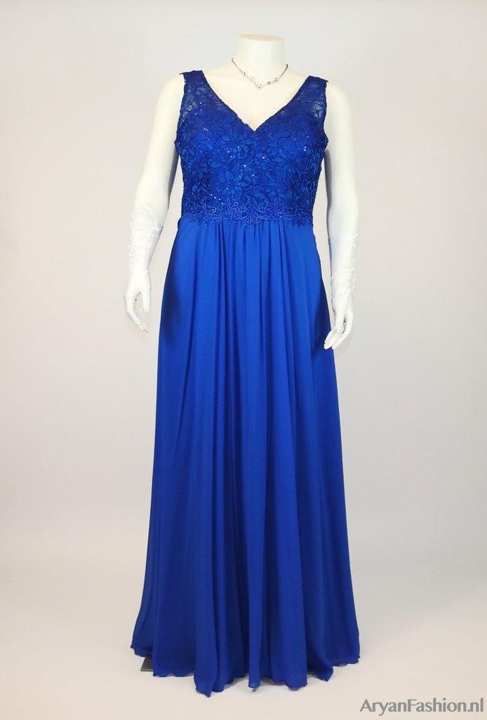 SALE Royalblauwe galajurk grote maat 50, 52, 54, Kleding | Dames, Gelegenheidskleding, Nieuw, Galajurk, Maat 46/48 (XL) of groter