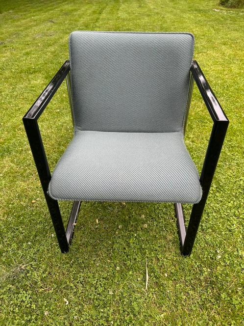 Set van 4 vintage designstoelen buisframe jaren ’70 stijl, Huis en Inrichting, Stoelen, Zo goed als nieuw, Zwart, Ophalen